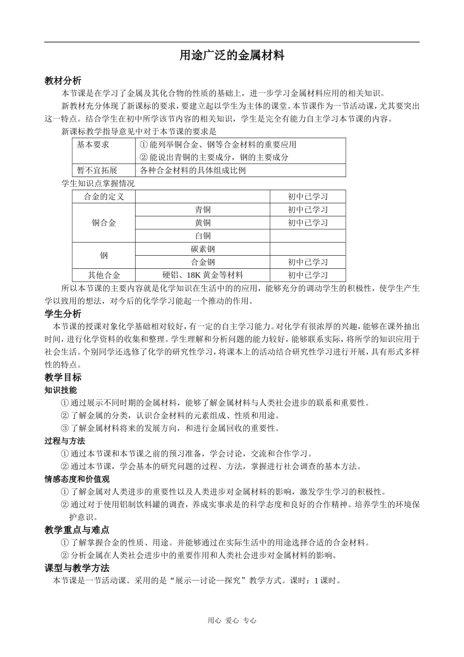 高中化学用途广泛的金属材料(1)新人教版必修一_第1页