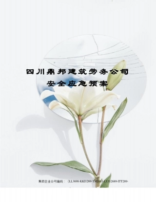 四川鼎邦建筑劳务公司安全应急预案精编版