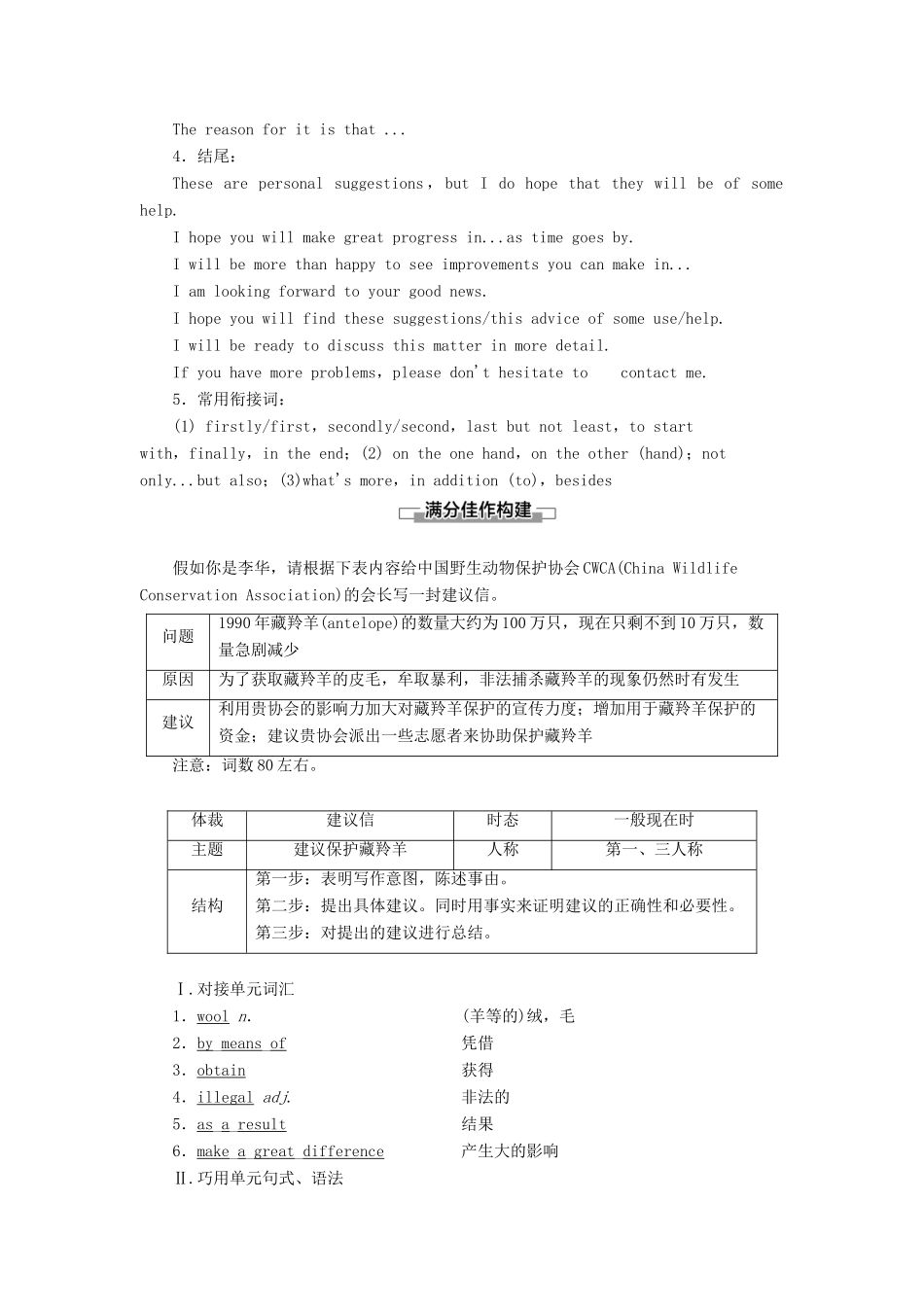 高中英语 Unit 4 Helping people around the world Section Ⅶ Guided Writing（教师用书）教案 牛津译林版选修6-牛津版高二选修6英语教案_第2页