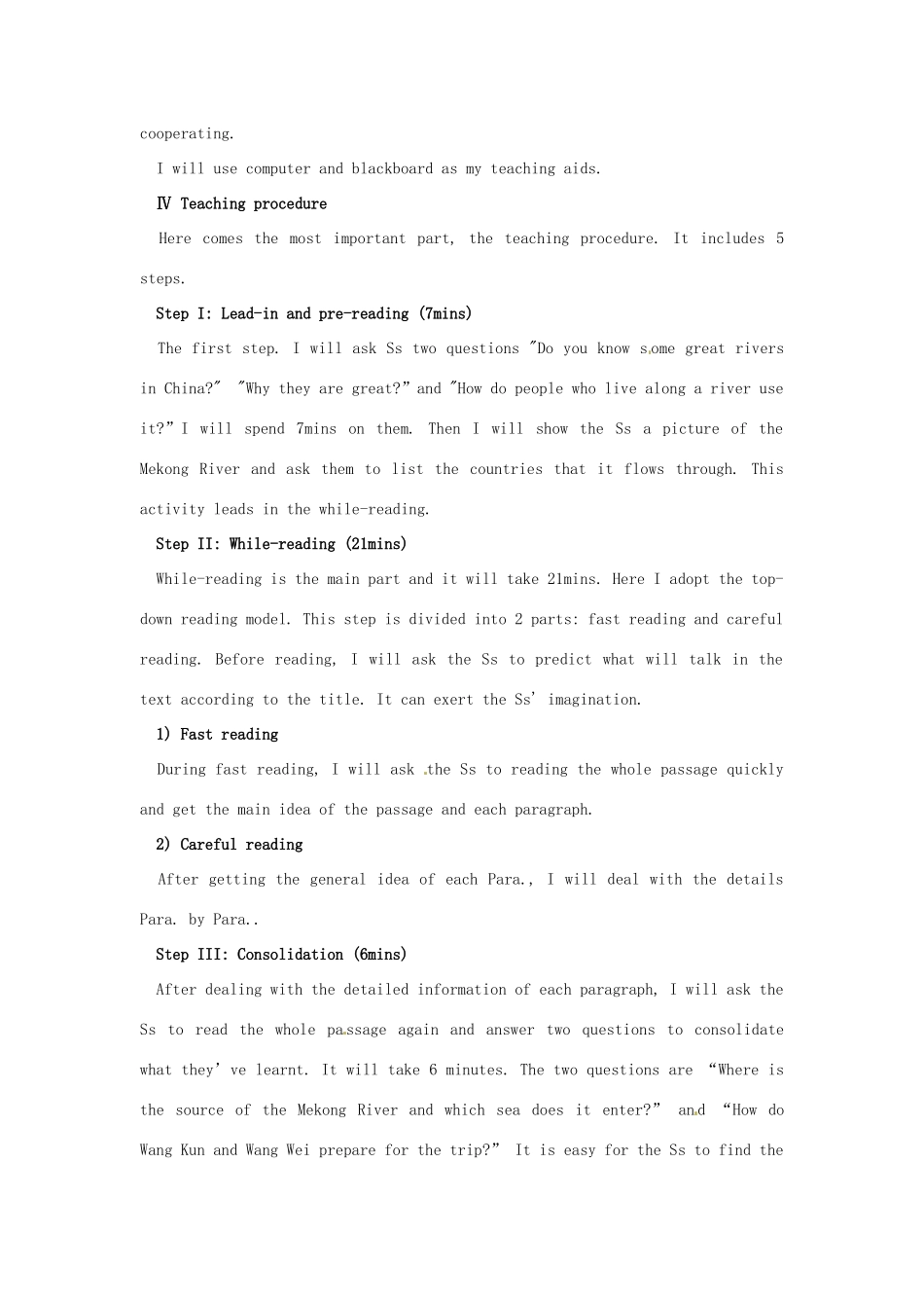 高中英语 Unit3 Travel Journal说课稿1 新人教版必修1-新人教版高二必修1英语教案_第3页