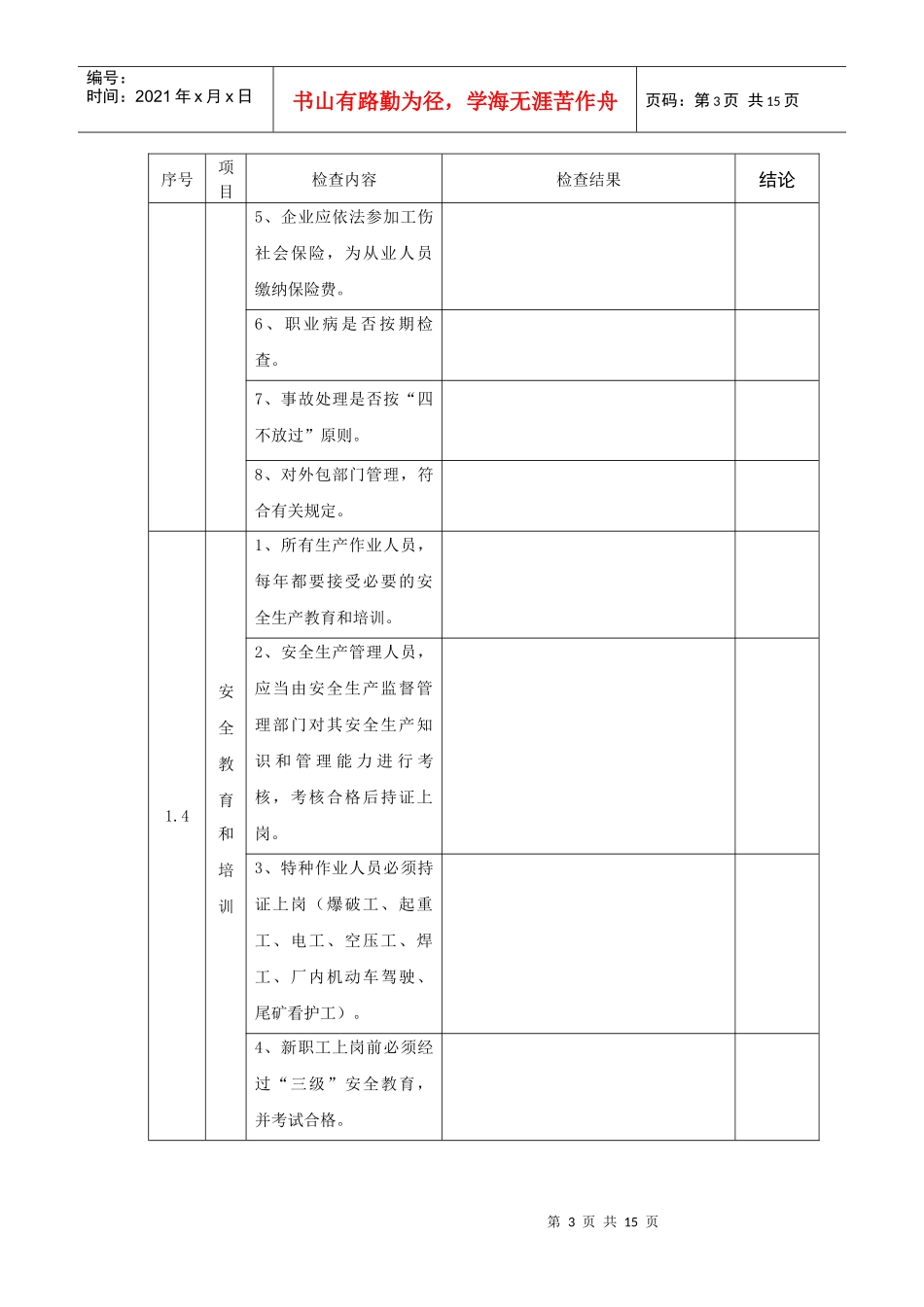 三、地下矿山安全检查表_第3页