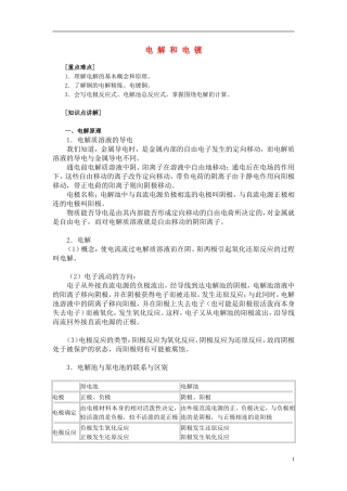 高中化学 5.2 电解与电镀教案4 苏教版选修6-苏教版高中选修6化学教案