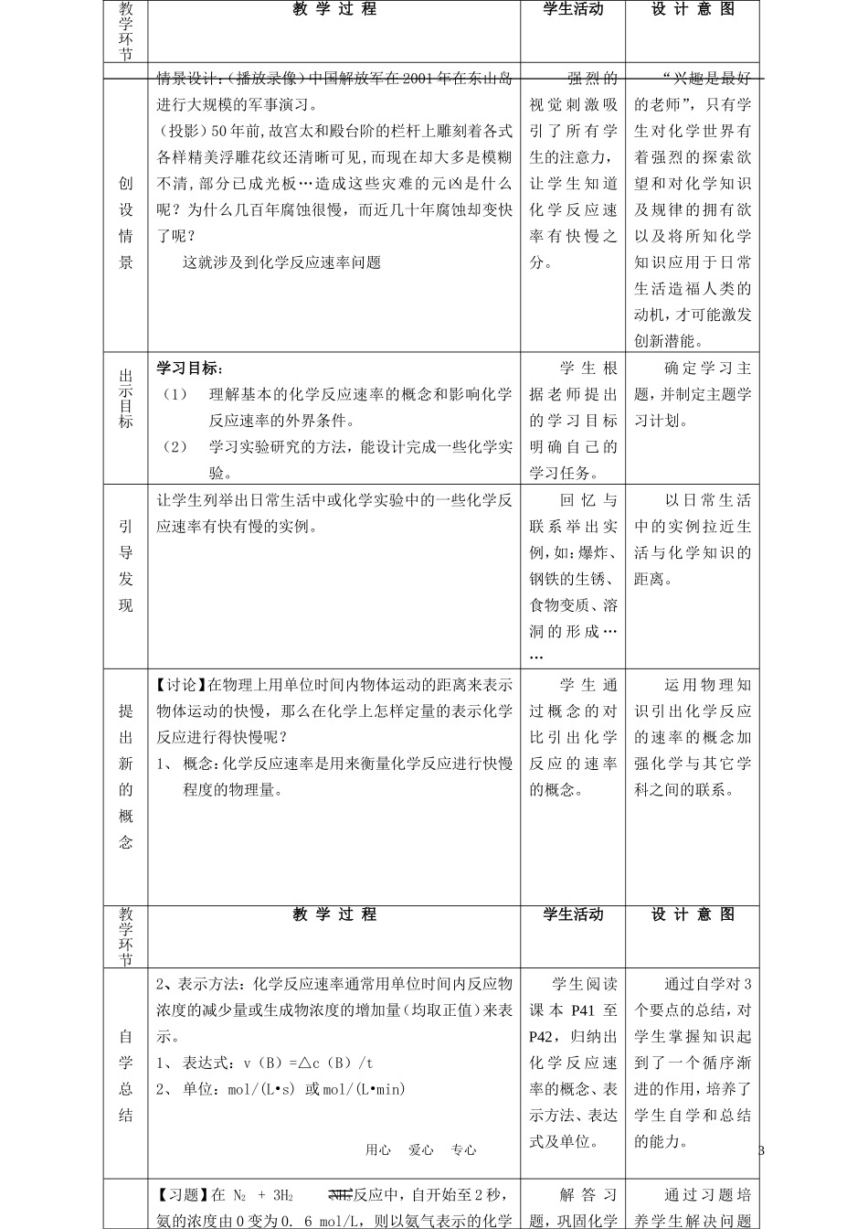 高中化学《化学反应速率和限度》说课稿_第3页