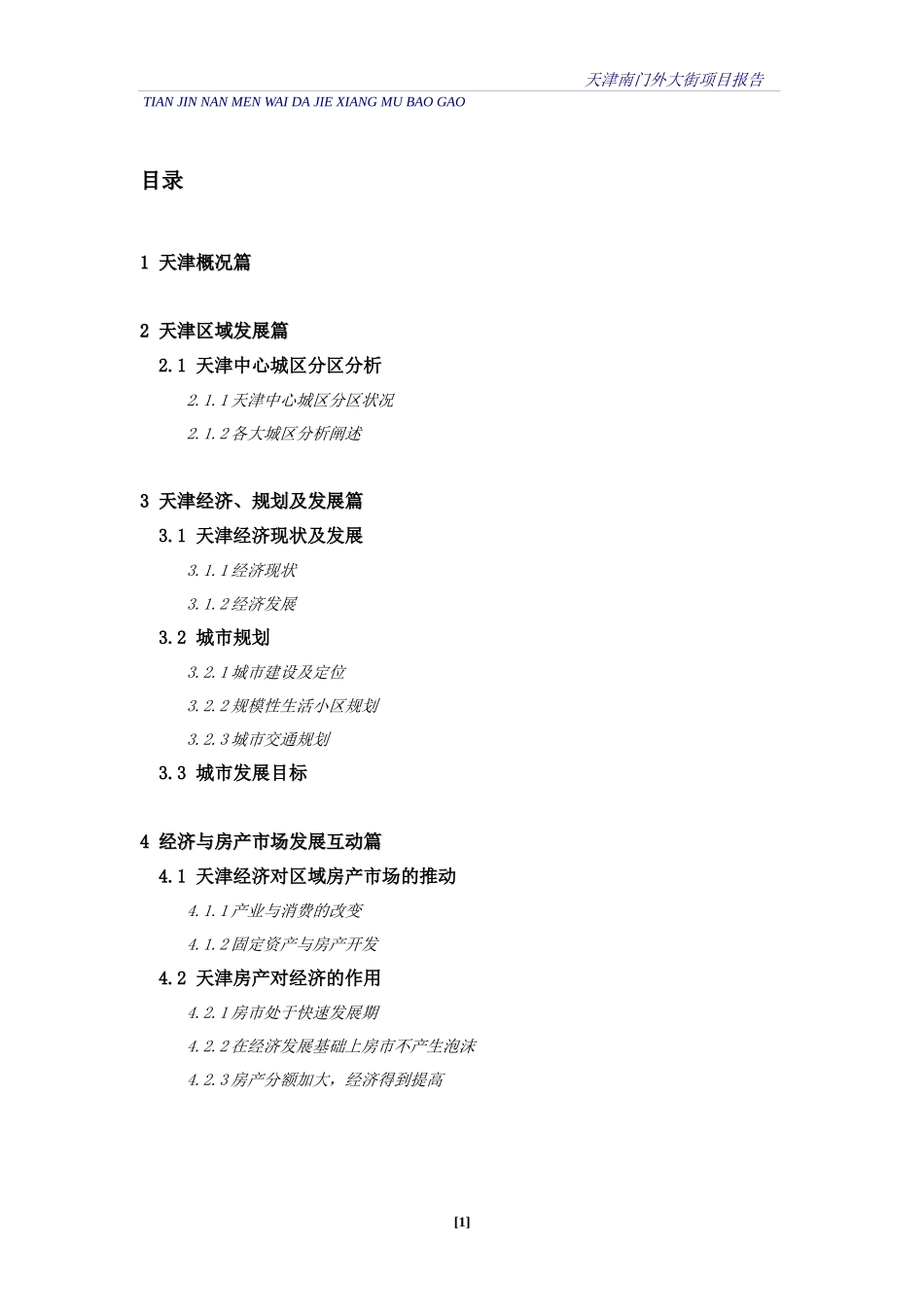【房地产】天津南门外大街项目报告_第1页