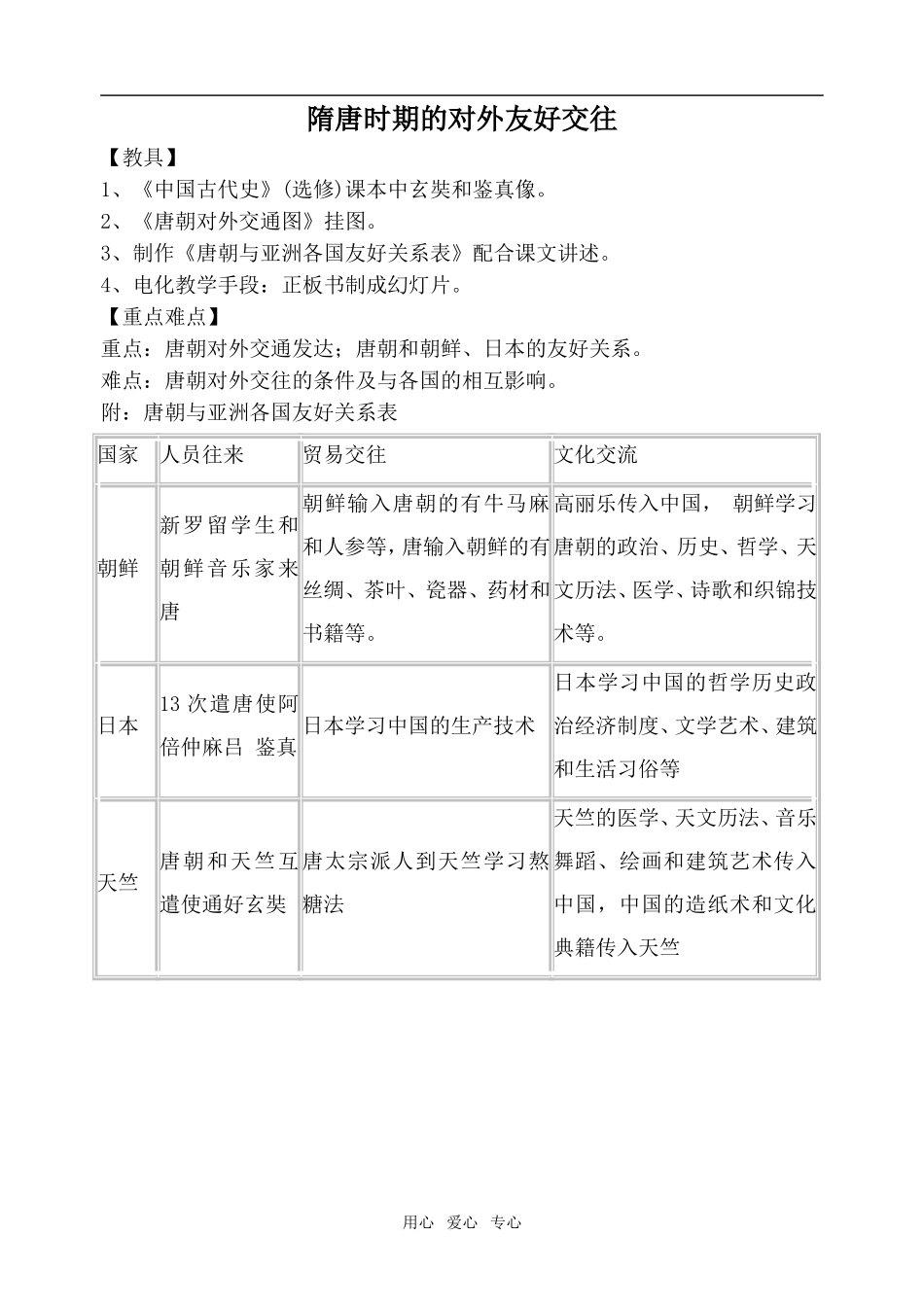 高中历史隋唐时期的对外友好交往旧人教高三_第1页