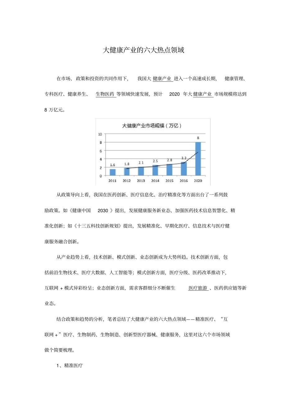大健康产业的六大热点领域_第1页