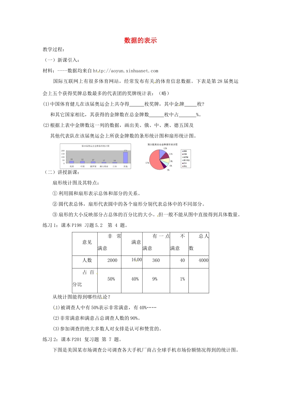 江苏省太仓市浮桥中学八年级数学下册 数据的表示（第2课时）教案 苏科版_第1页