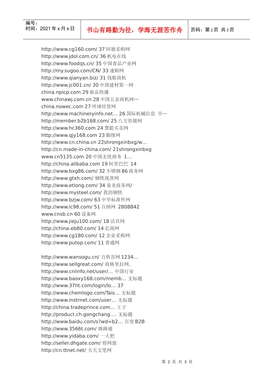 主流B2B供求信息网站平台资源分享_第2页