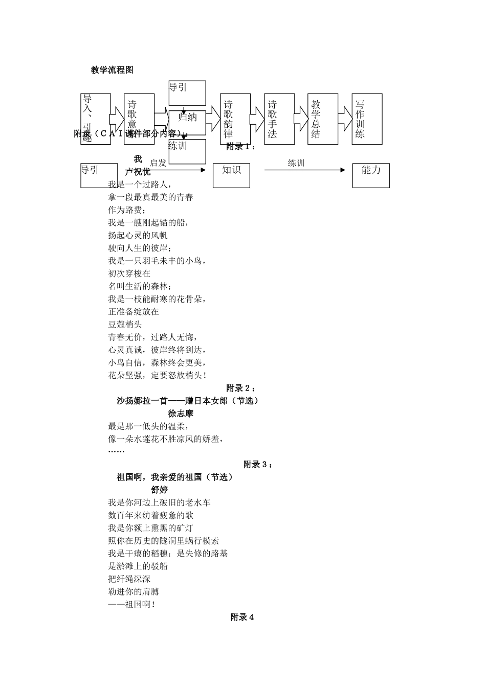 高一语文作文指导 学写现代诗教案_第3页