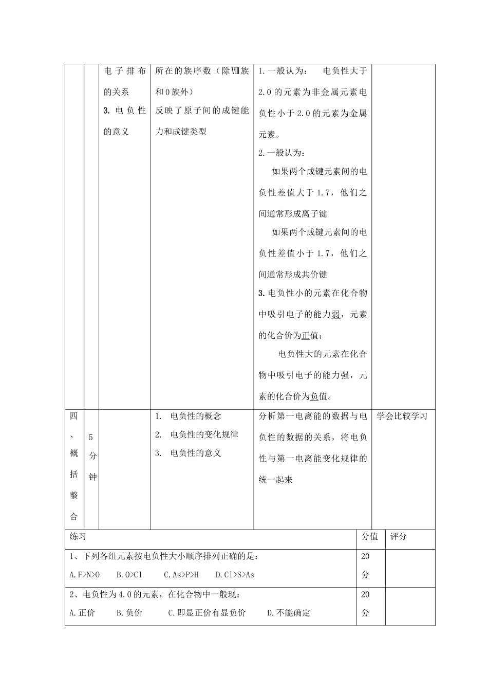 高中化学 第1章 原子结构 1.3 原子结构与元素的性质（第2课时）教案 鲁科版选修3-鲁科版高中选修3化学教案_第3页