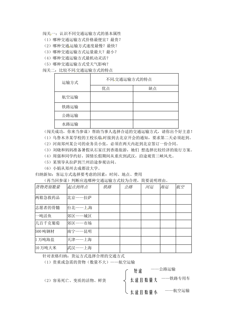 江苏省丹阳市后巷实验中学八年级地理上册 4.1 逐步完善的交通运输网（第二课时）教案 湘教版_第2页