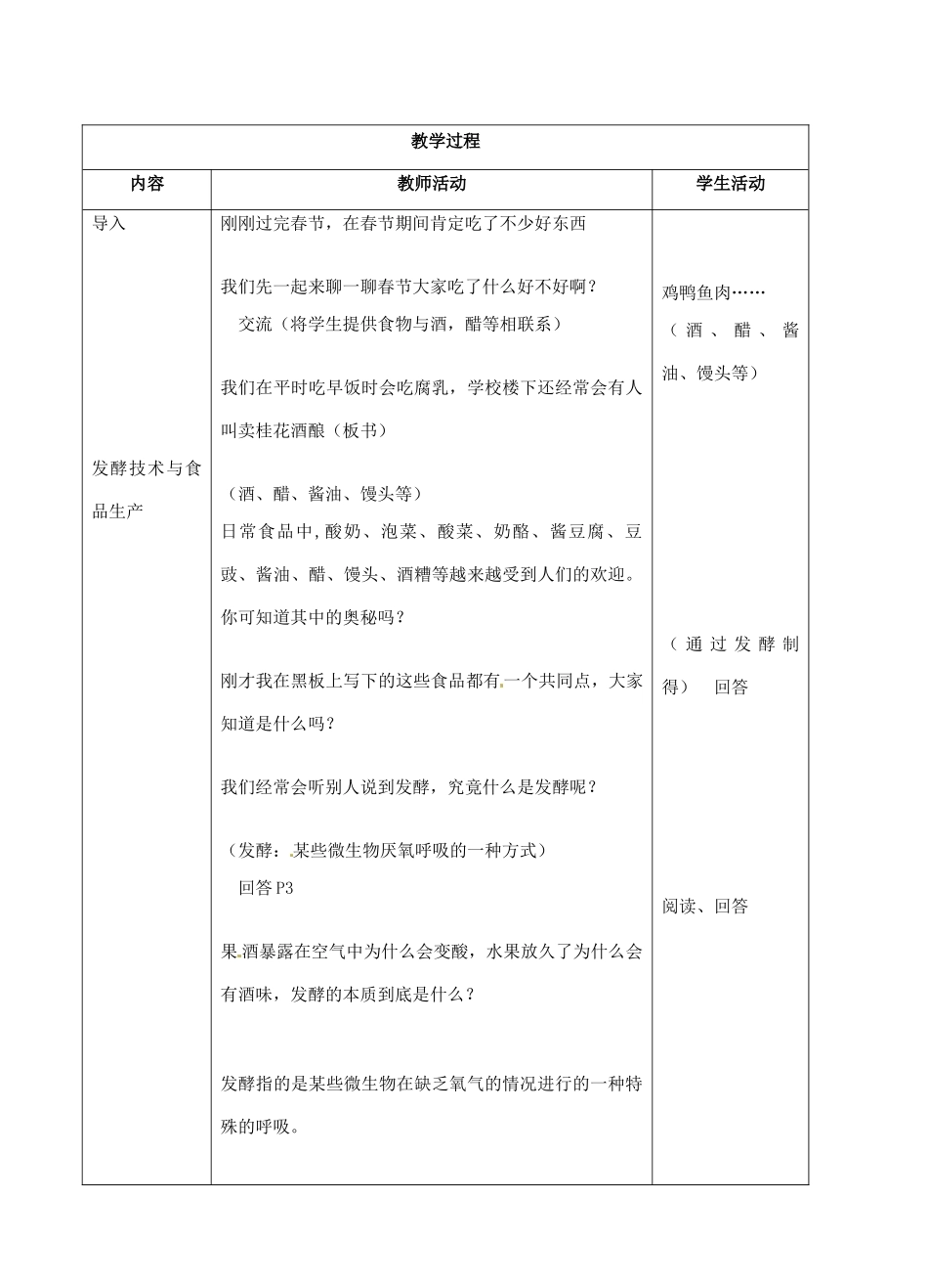 江苏省盐城市中兴实验学校八年级生物下册《20.1 源远流长的发酵技术》教学案 苏教版_第2页