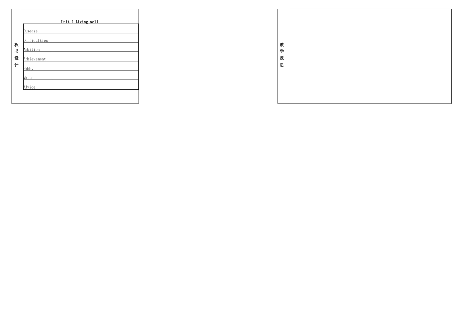 高中英语 Unit1 Living well教案2 新人教版选修7-新人教版高二选修7英语教案_第2页