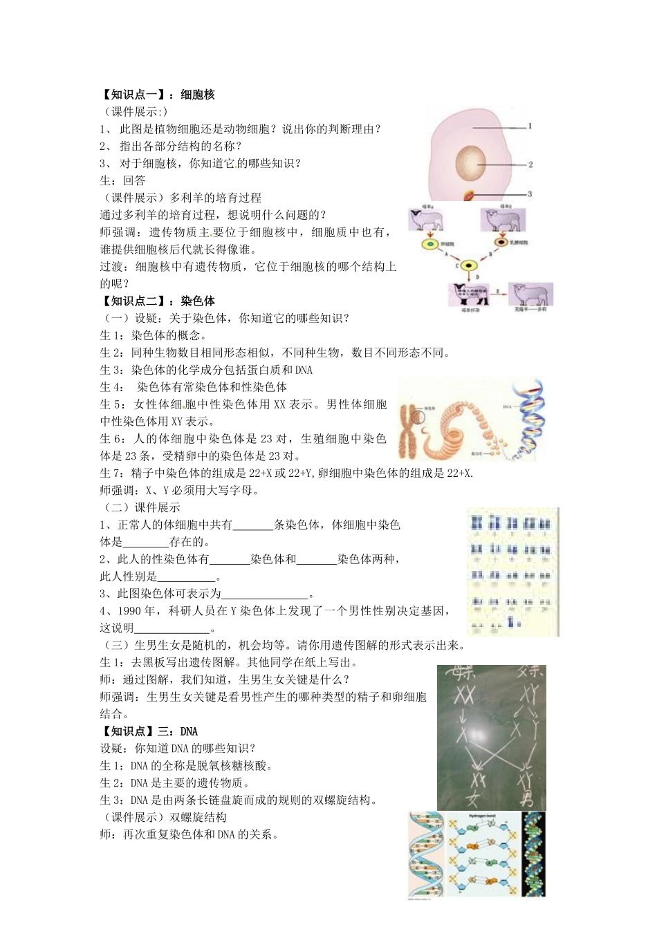 八年级生物下册 第7专题 生物的遗传和变异复习教案2 济南版_第2页