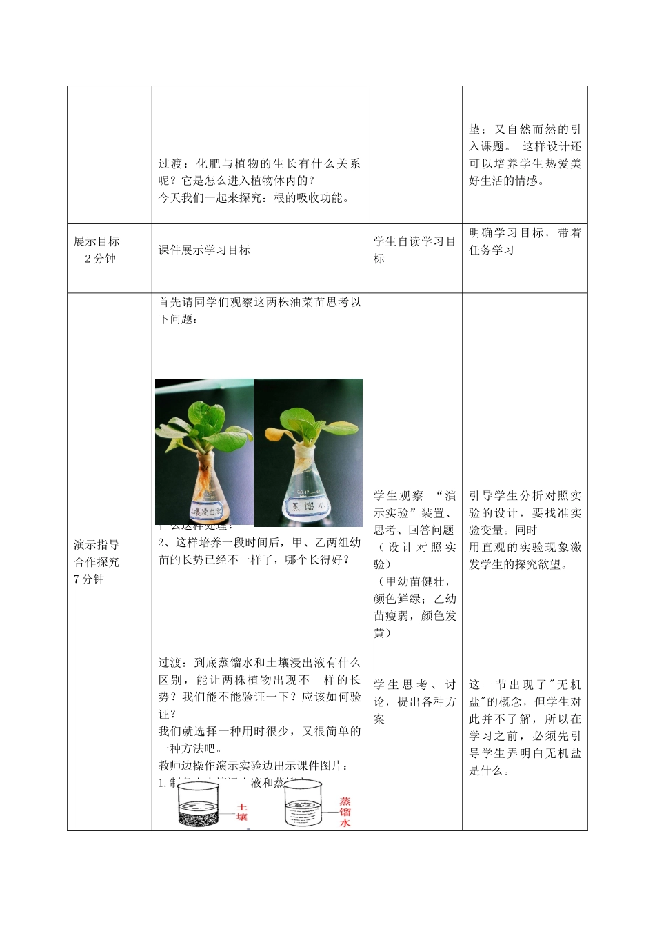 -八年级生物上册 4.1.5 根的结构和功能（第2课时）优秀教案 （新版）济南版-（新版）济南版初中八年级上册生物教案_第2页