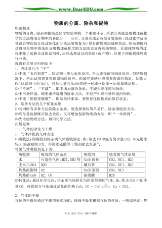 高中化学新人教选修6 物质的分离、除杂和提纯
