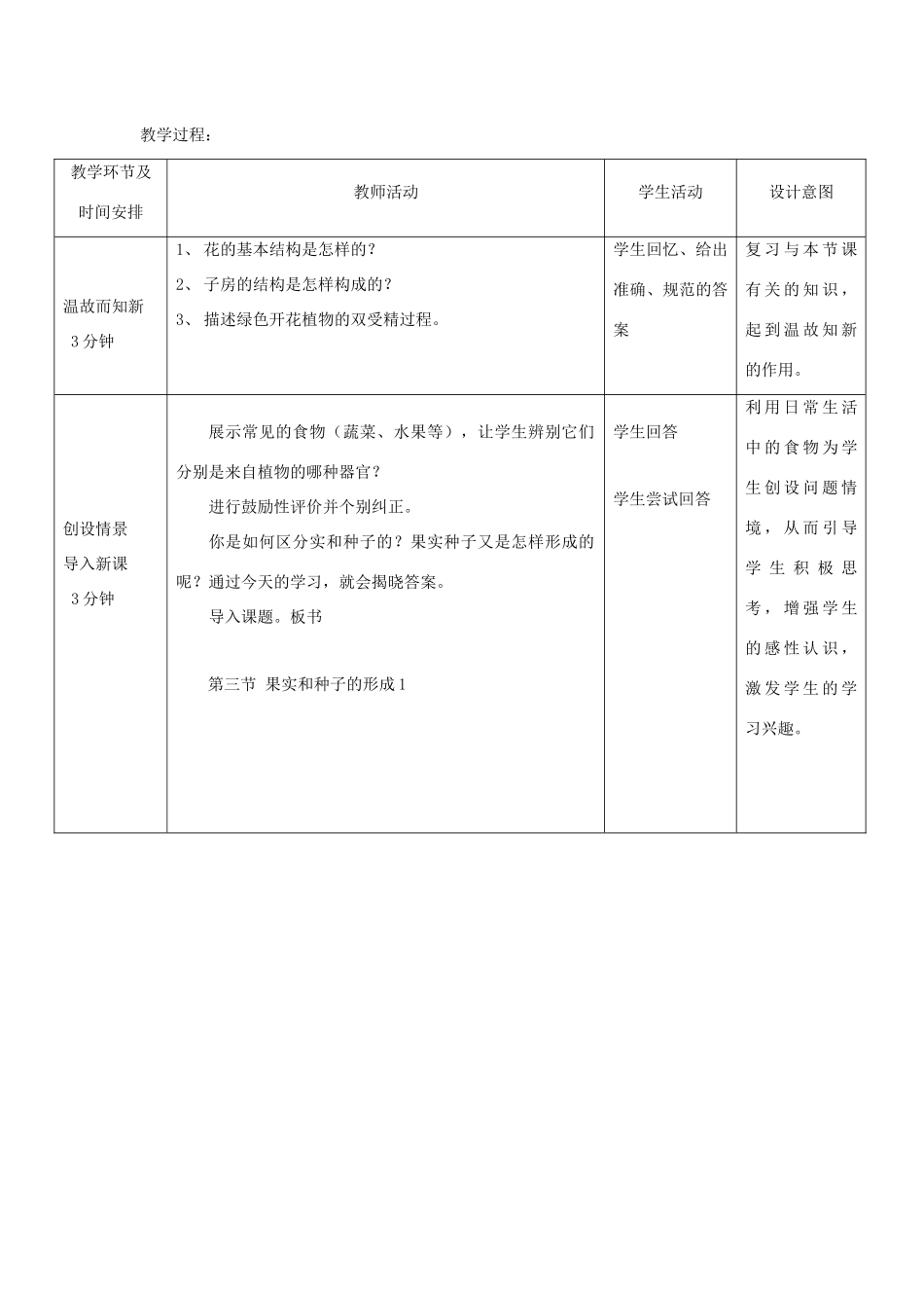 八年级生物上册 4.1.3《果实和种子的形成》教案 （新版）济南版-（新版）济南版初中八年级上册生物教案_第2页