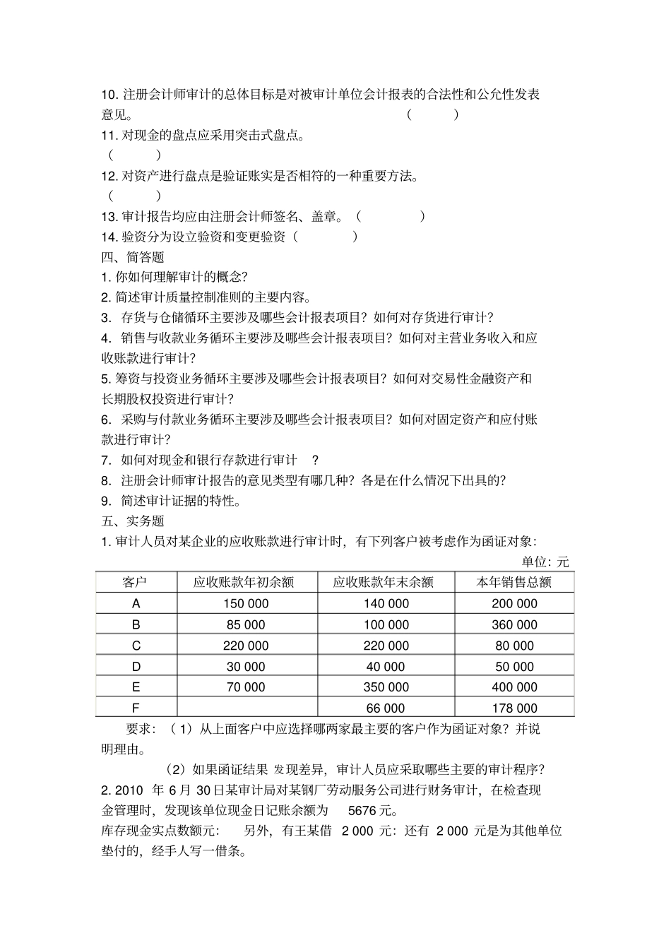 审计学试题卷和答案解析_第3页
