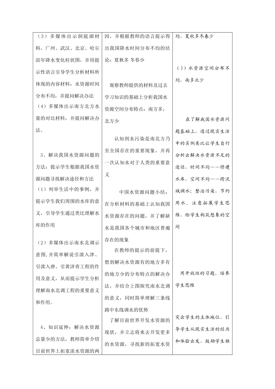 八年级地理第三章第三节 水资源　教案3人教版_第3页