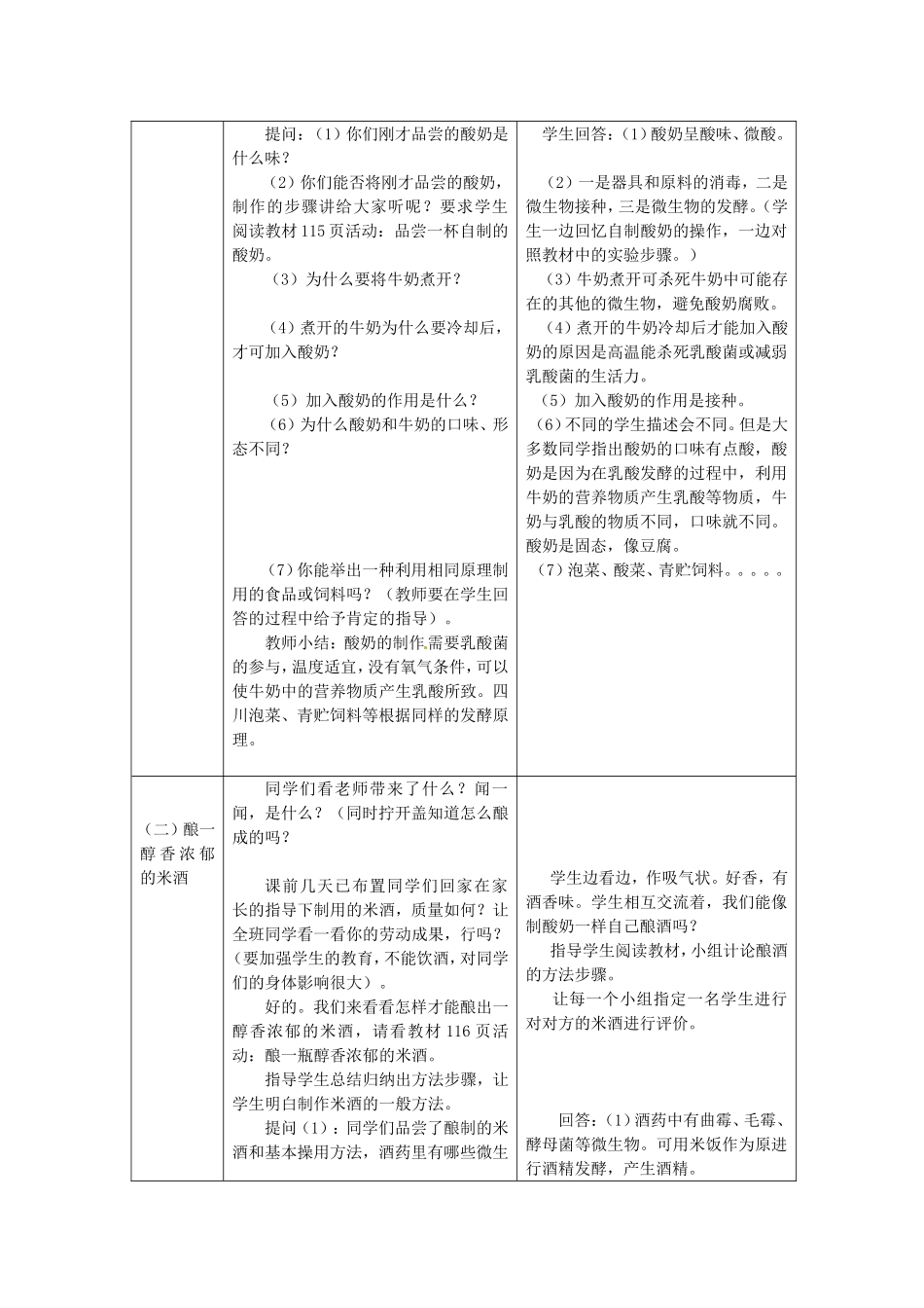 八年级生物下册25.1 发酵技术（教案）北师大版_第3页