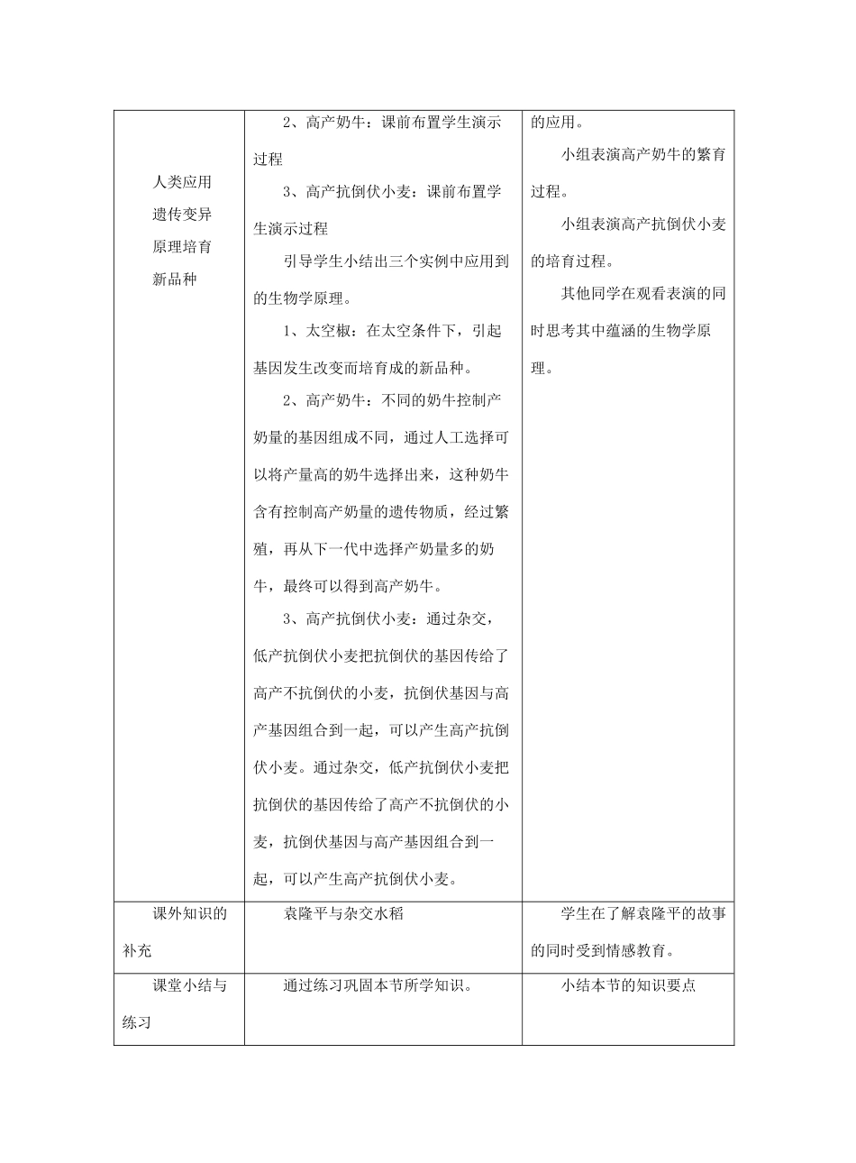 八年级生物下册 第二十二章 第五节 生物的变异教案4 （新版）苏教版_第3页