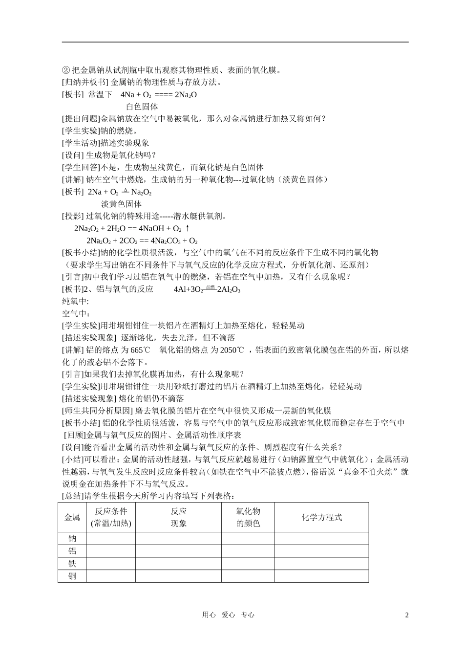 高中化学 第一节_金属的化学性质(说课)  新人教版必修1_第2页