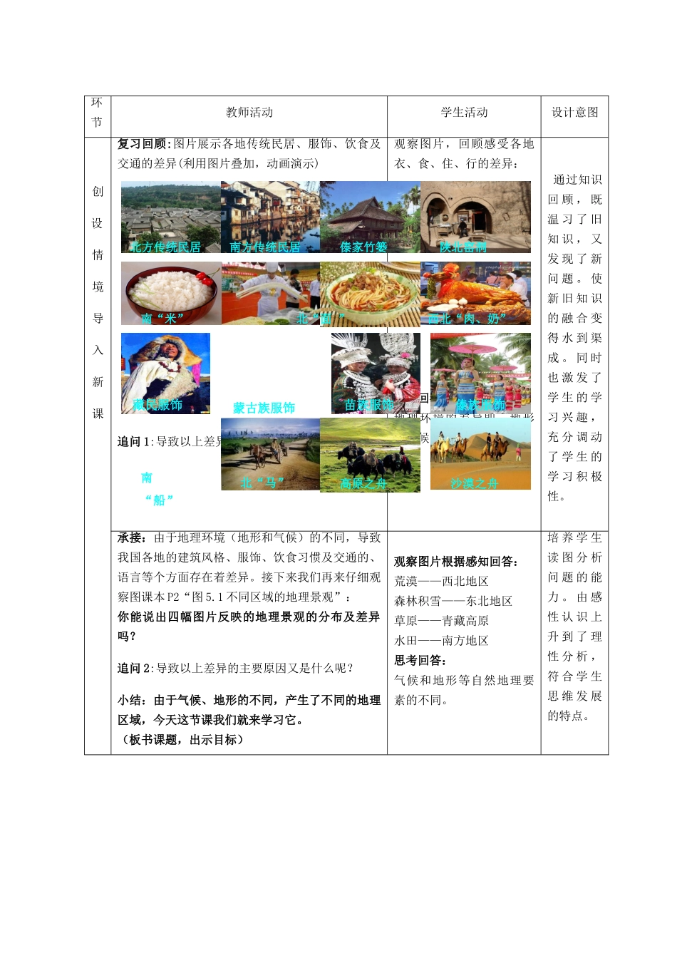 八年级地理下册 第五单元 四大地理区域教案2 商务星球版-商务星球版初中八年级下册地理教案_第2页