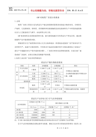 GMP对制药厂房设计的要求a