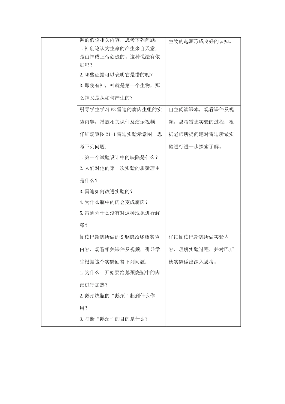 八年级生物下册《21.1 生命的起源》教案 （新版）北师大版_第2页