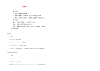 江苏省金湖县实验中学中考数学 同类项复习教案（1） 新人教版