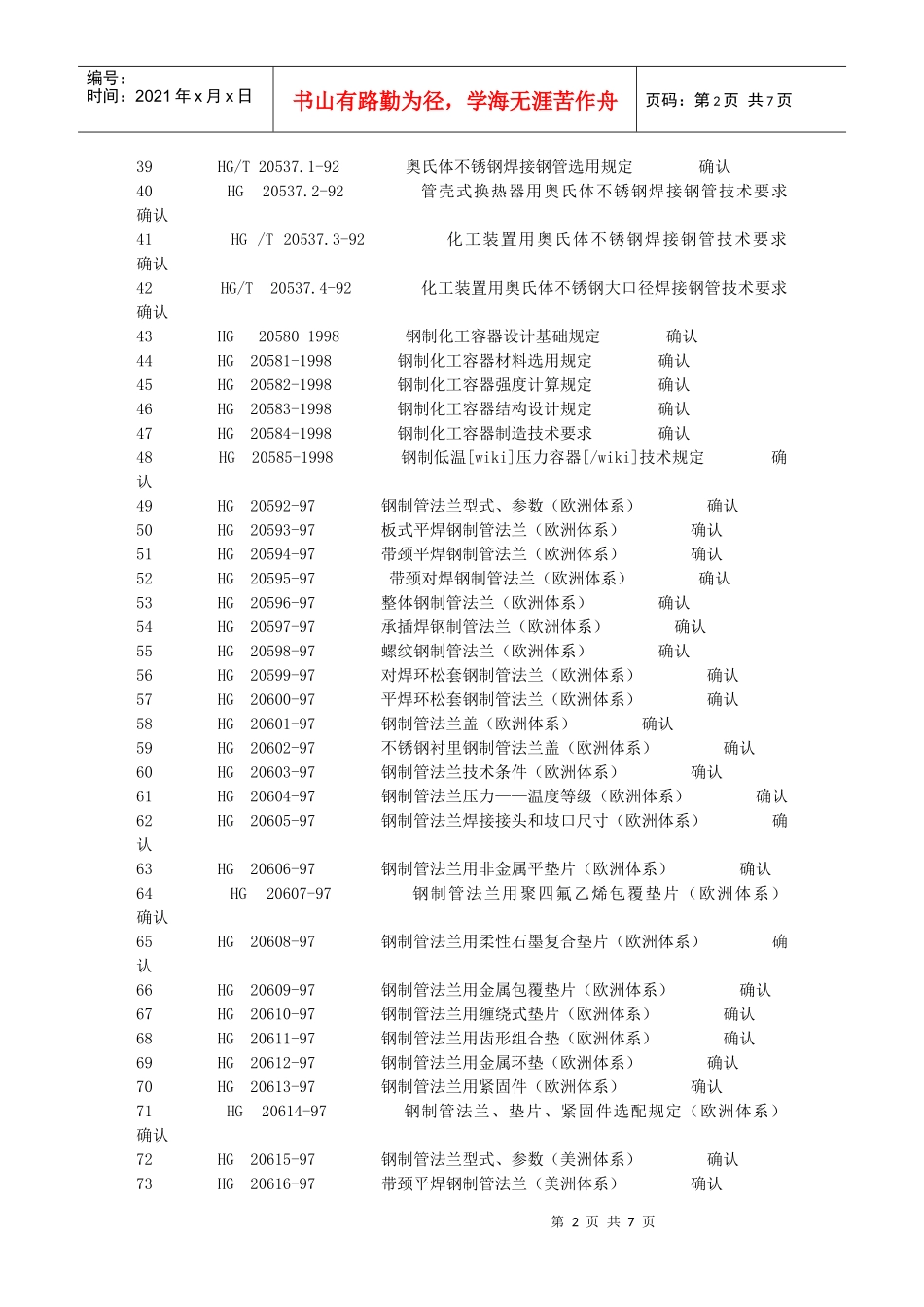 化工设计标准清单_第2页