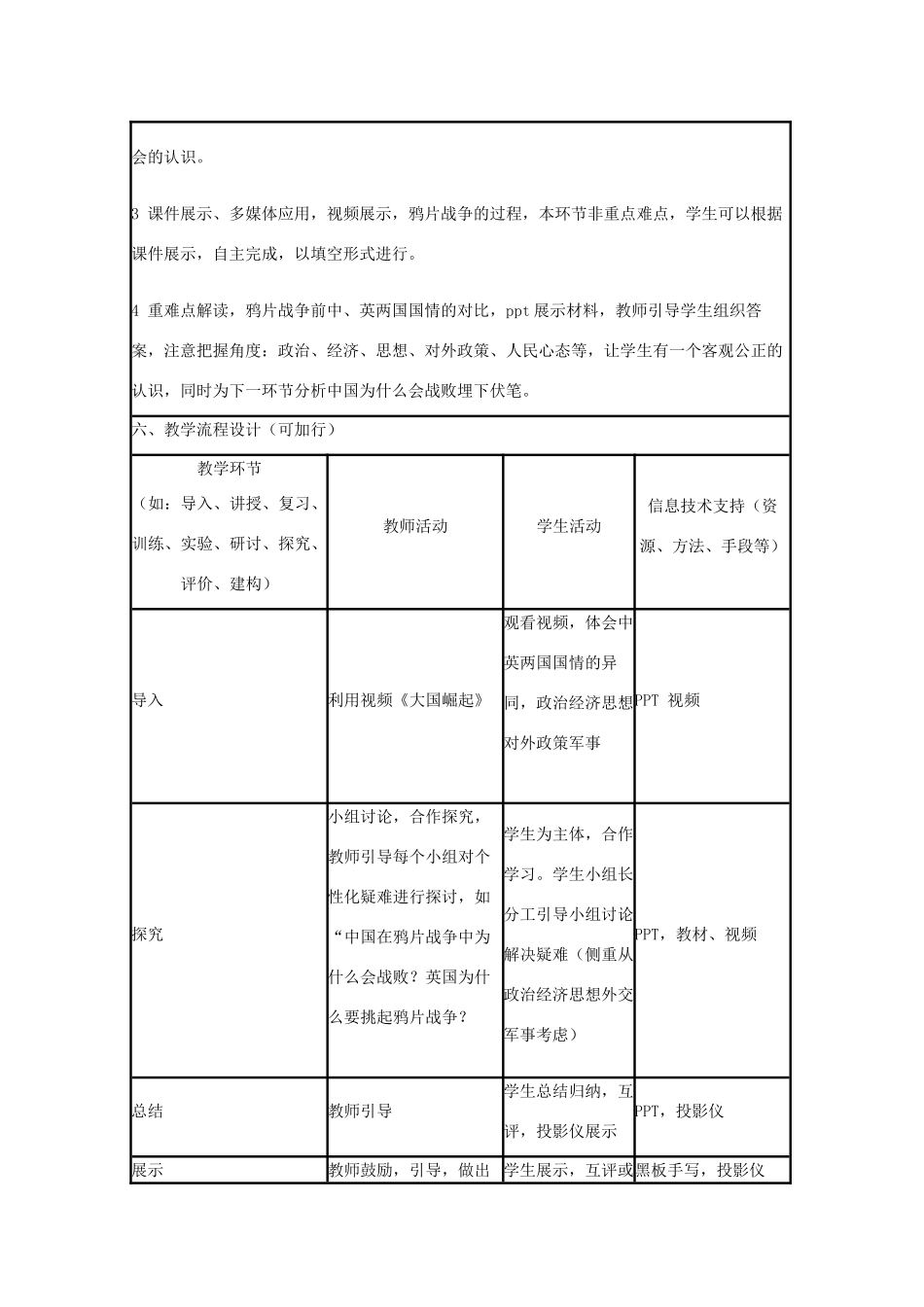 高中历史 第12课 鸦片战争教案35 岳麓版必修1-岳麓版高一必修1历史教案_第3页