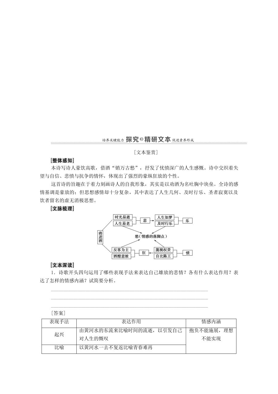 高中语文 第3单元 因声求气 吟咏诗韵 13 将进酒教案 新人教版选修《中国古代诗歌散文欣赏》-新人教版高中《中国古代诗歌散文欣赏》语文教案_第2页