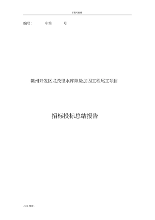 招标招投标总结报告