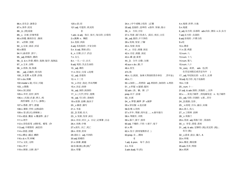 初中英语课程标准课标1600词汇自测_第3页