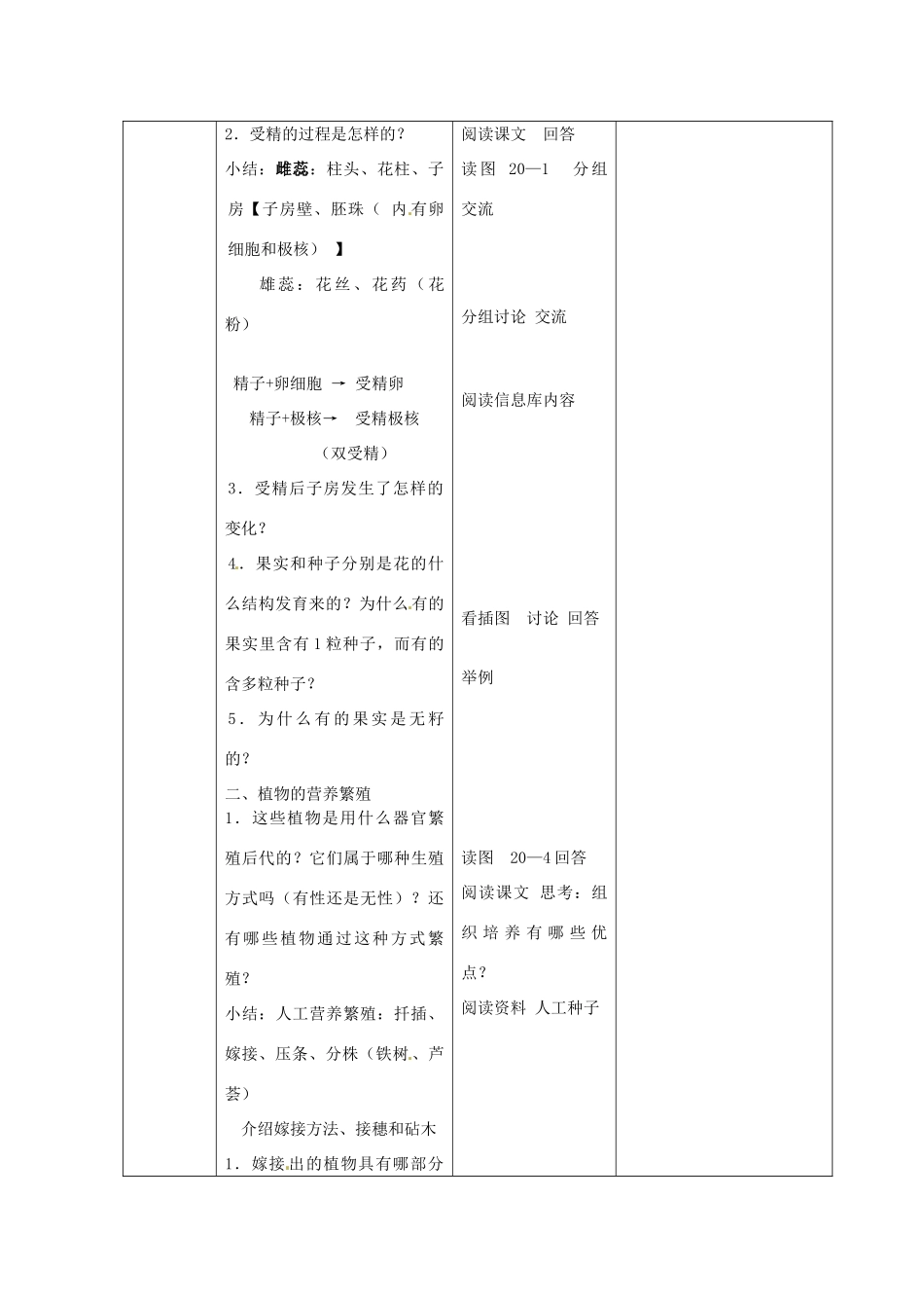 八年级生物上册 第19章 第1节 植物的生殖教案 （新版）苏科版-（新版）苏科版初中八年级上册生物教案_第2页