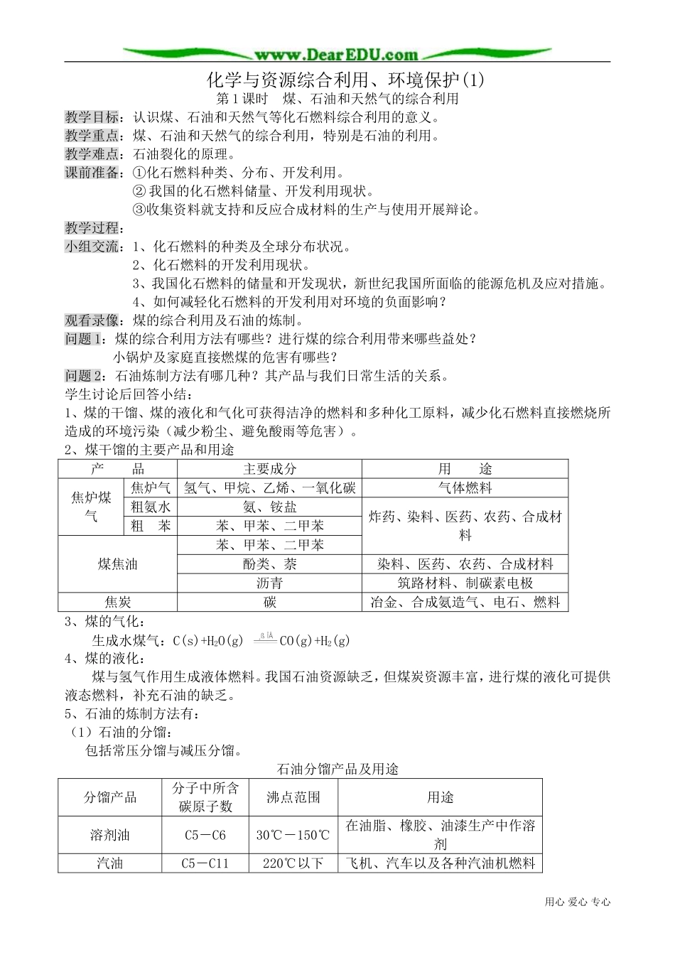 高中化学必修2化学与资源综合利用、环境保护(1)_第1页