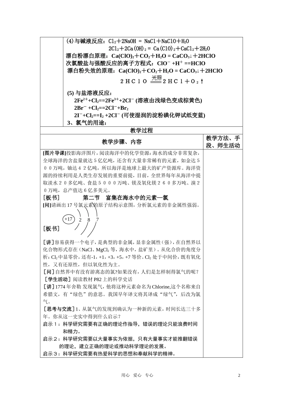 高中化学 第四章 第二节 富集在海水中的元素—氯 人教版必修1_第2页