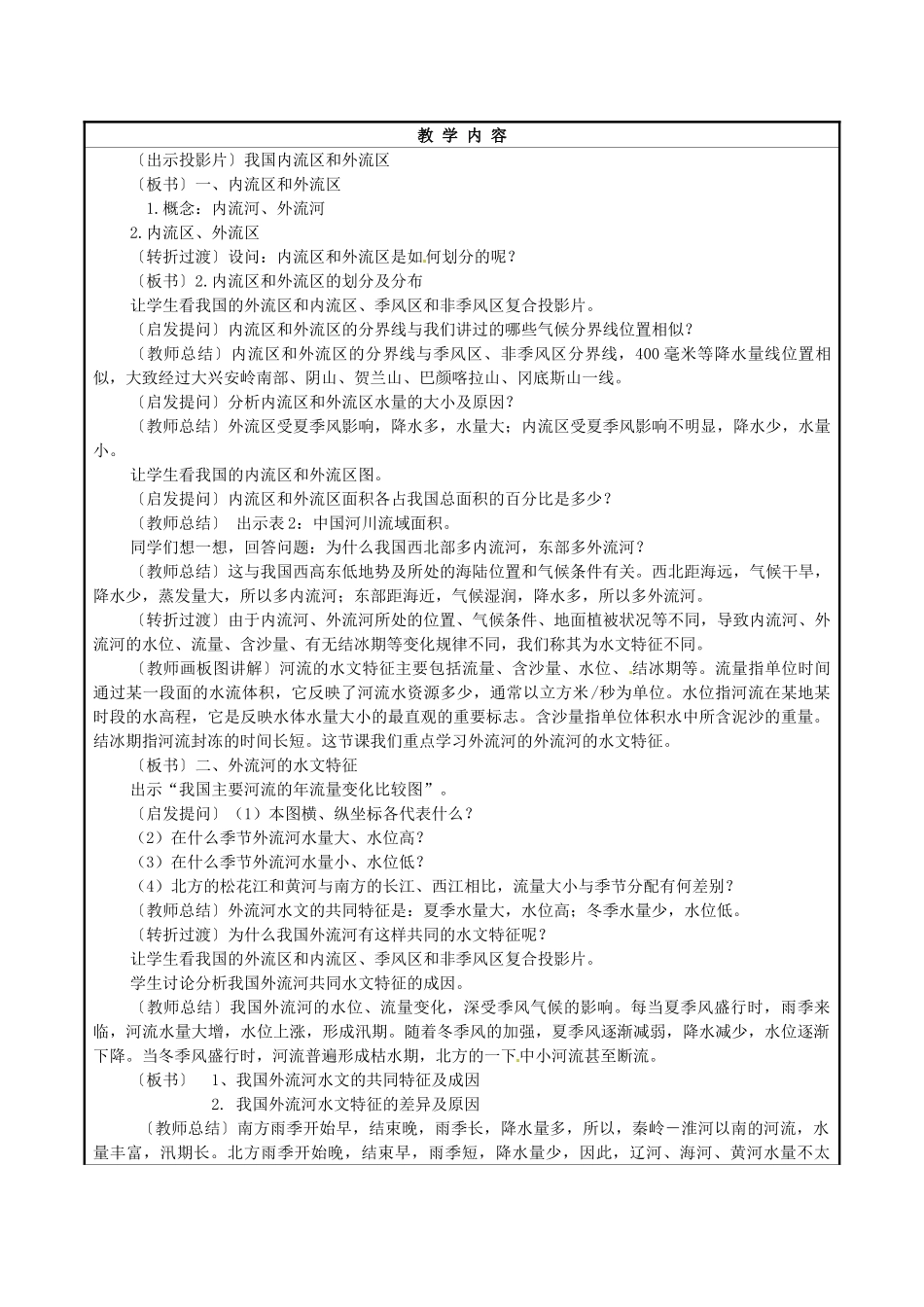 湖南省株洲县渌口镇中学八年级地理上册 第二章 第三节 中国的河流（概况）教案 湘教版_第2页