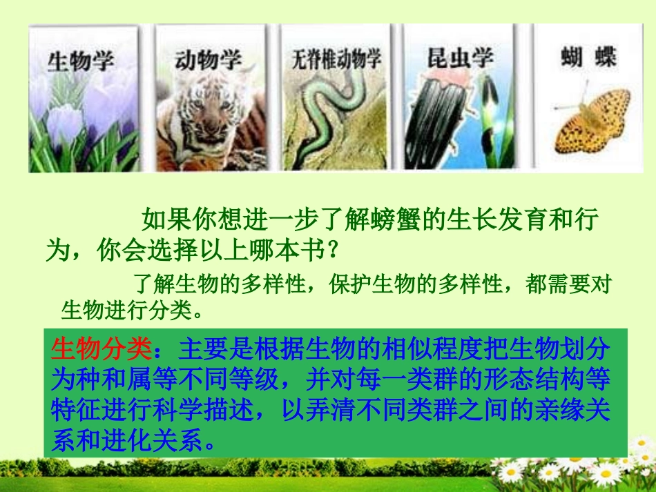 湖北省武汉市北大附中武汉为明实验中学八年级生物《尝试对生物进行分类》课件_第2页