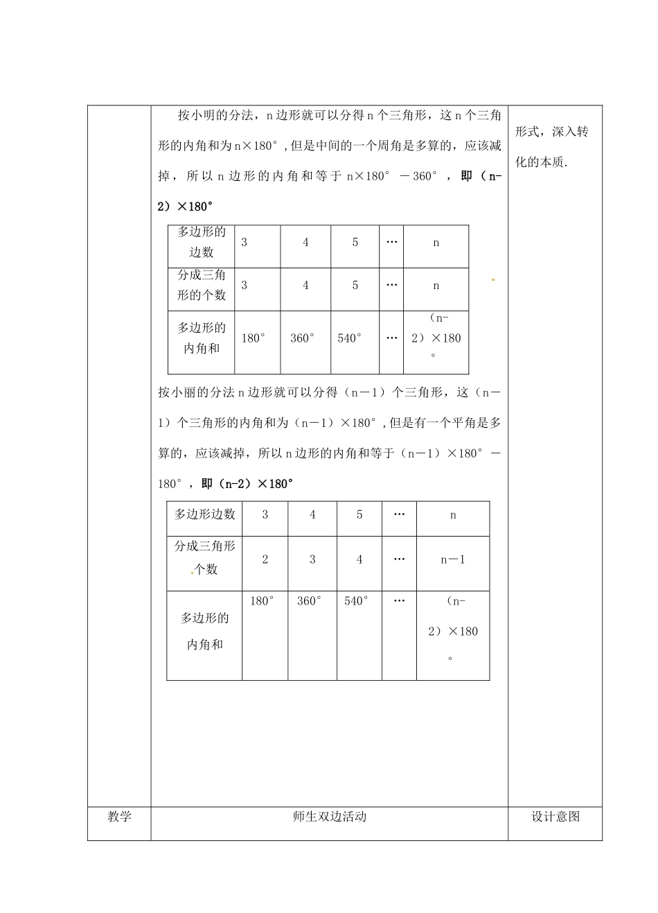 江苏省睢宁县新世纪中学七年级数学下册 《7.5三角形的内角和（2）》教案_第3页