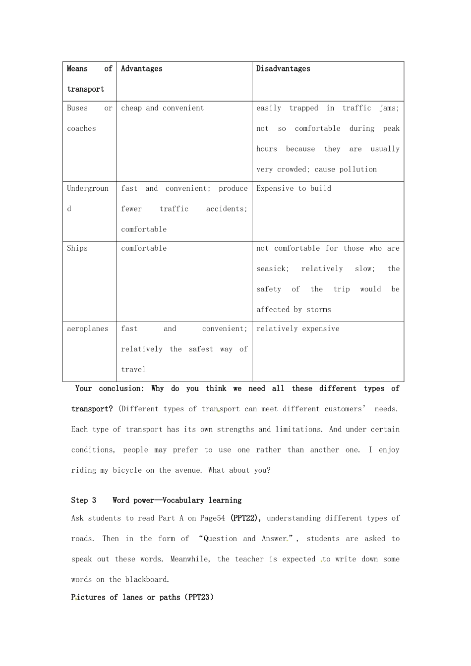 高中英语 Unit4 Public transport Welcome to the Unitand word power教学设计 牛津译林版选修7-牛津版高二选修7英语教案_第3页