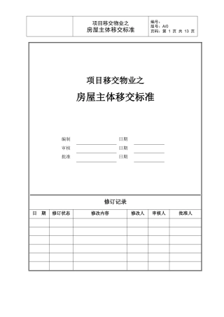 (修改)项目移交物业-主体移交标准