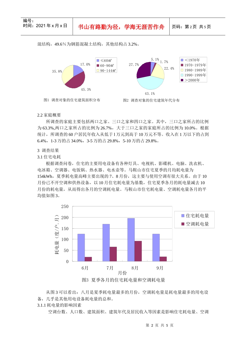 300马鞍山市住宅夏季能耗调查分析_第2页
