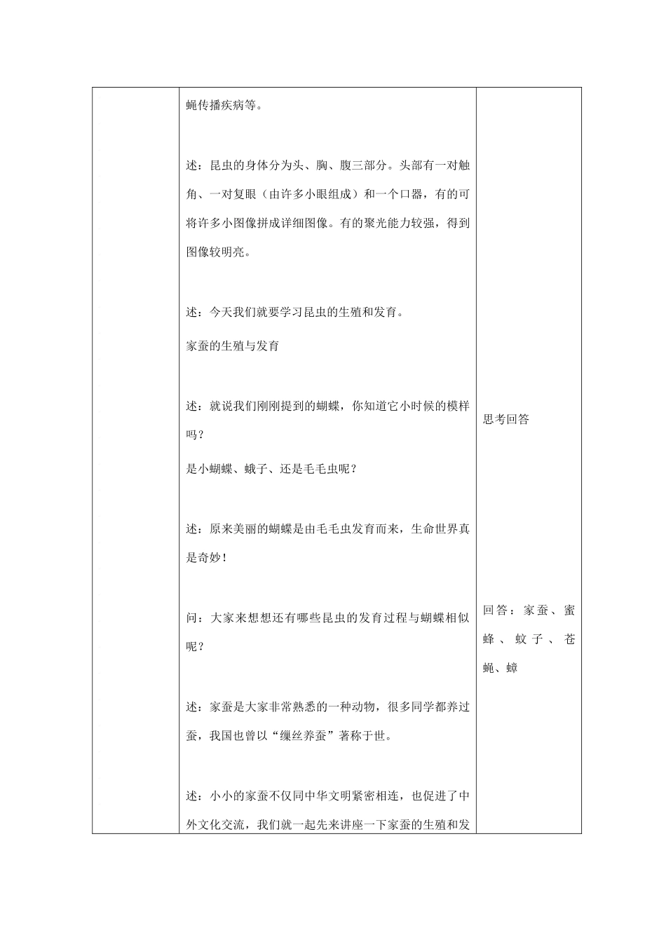 八年级生物上册 第5单元 生物的生殖、发育与遗传 第三节 昆虫和生殖与发育名师教案1 苏教版_第3页