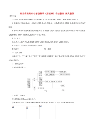 湖北省安陆市七年级数学《第五章》小结教案 新人教版