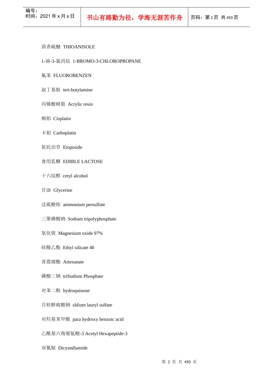 化工原料和产品中英文对照（DOC450页）_第2页