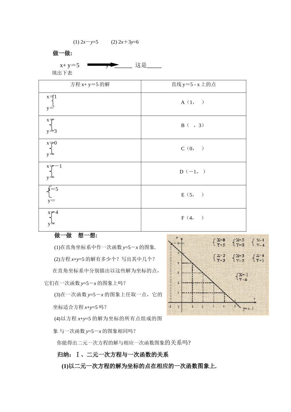 华师大版八年级上册数学二元一次方程组的图象解法公开课教案一_第2页