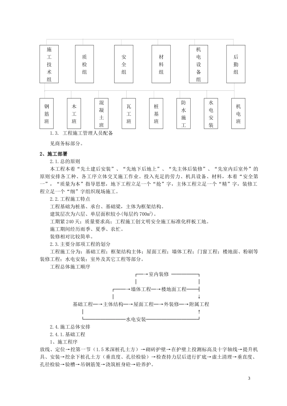 《某框架结构工程施工组织设计》(参考)_第3页