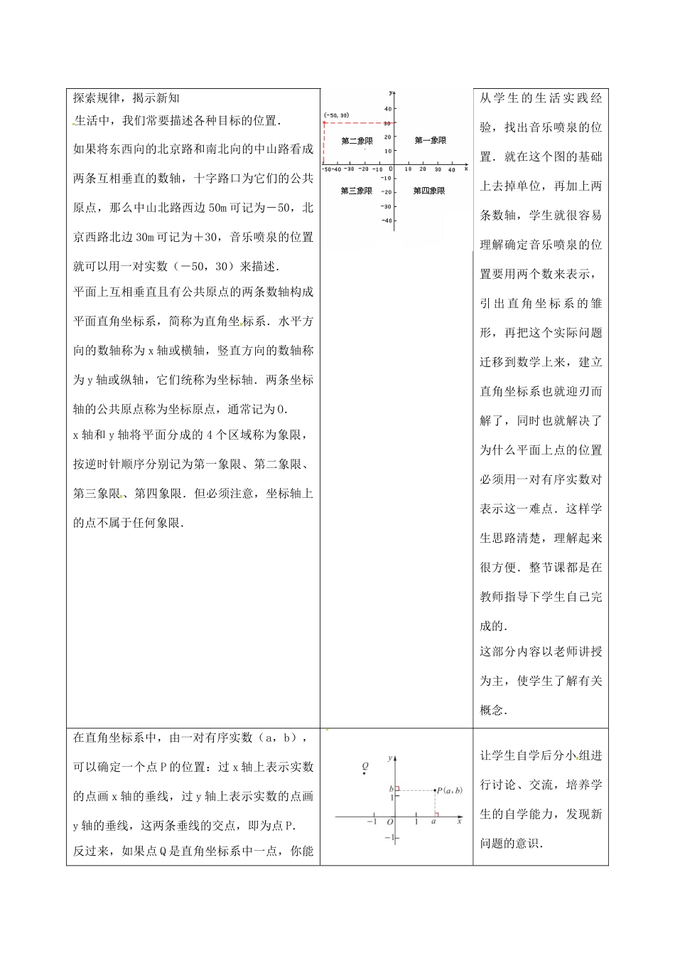 江苏省连云港市新浦区八年级数学上册 5.2 平面直角坐标系（1）教案 （新版）苏科版-（新版）苏科版初中八年级上册数学教案_第2页